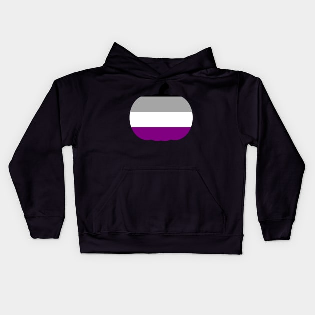 Halloween Pumpkin LGBT Flag Asexual Ace Kids Hoodie by aaallsmiles